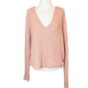 Free People Soft Blush V-Neck Sweater